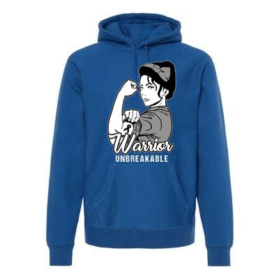 Skin Cancer Melanoma Unbreakable Warrior Gift Premium Hoodie