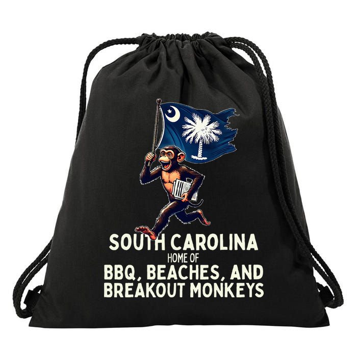 South Carolina Monkey Escape Drawstring Bag