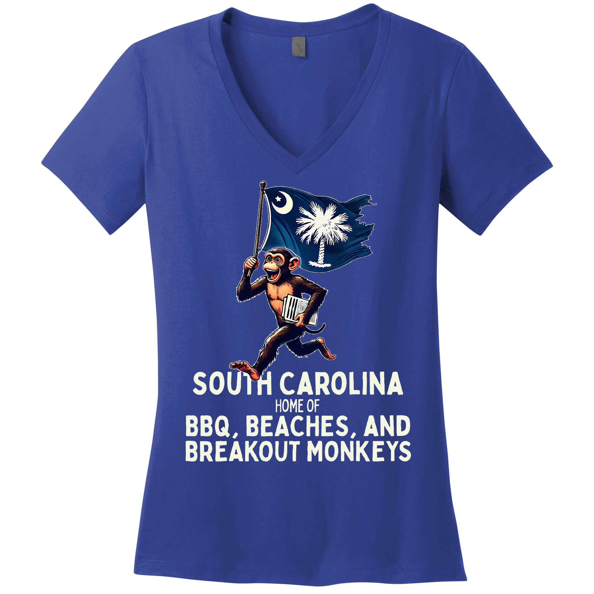 South Carolina Monkey Escape Women's V-Neck T-Shirt