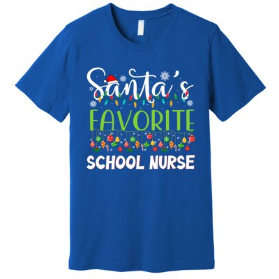 Santa Claus Merry Christmas Santas Favorite School Nurse Gift Premium T-Shirt