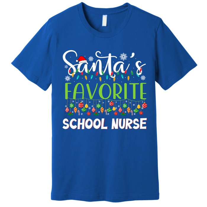 Santa Claus Merry Christmas Santas Favorite School Nurse Gift Premium T-Shirt