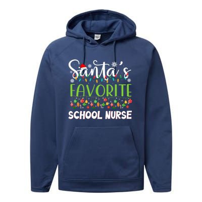 Santa Claus Merry Christmas Santas Favorite School Nurse Gift Performance Fleece Hoodie