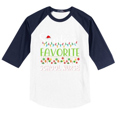 Santa Claus Merry Christmas Santas Favorite School Nurse Gift Baseball Sleeve Shirt