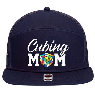Speed Cube Mom Cuber Puzzle Cubing Mother 7 Panel Mesh Trucker Snapback Hat
