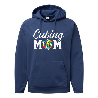 Speed Cube Mom Cuber Puzzle Cubing Mother Performance Fleece Hoodie