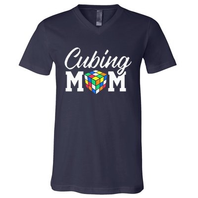 Speed Cube Mom Cuber Puzzle Cubing Mother V-Neck T-Shirt