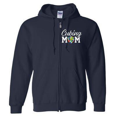 Speed Cube Mom Cuber Puzzle Cubing Mother Full Zip Hoodie