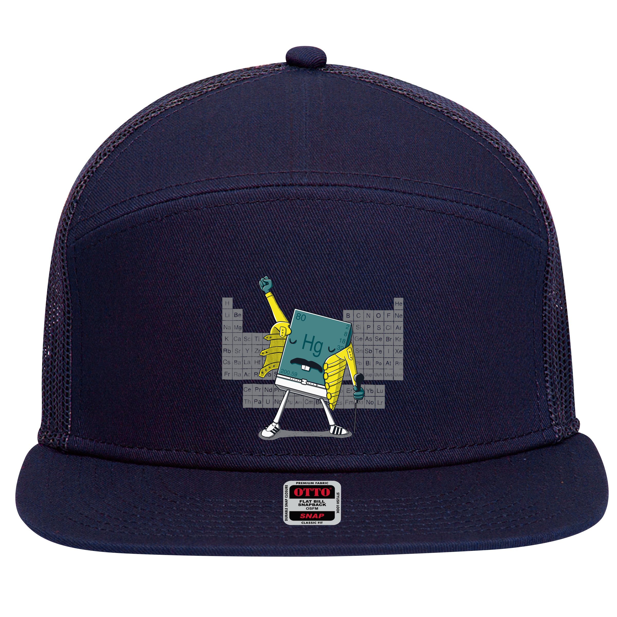 Science Chemistry Mercury Rock Meme Queen Lol Parody Freddie 7 Panel Mesh Trucker Snapback Hat