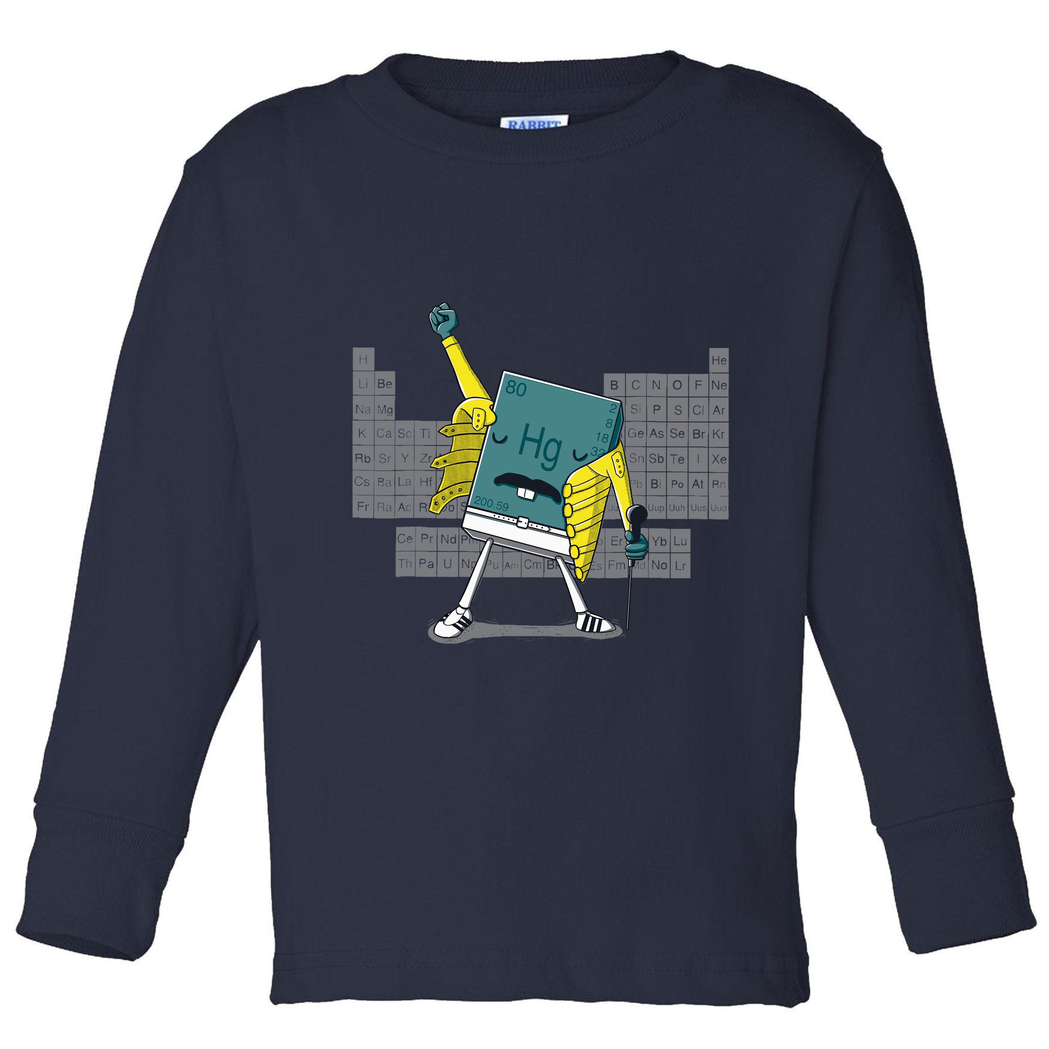 Science Chemistry Mercury Rock Meme Queen Lol Parody Freddie Toddler Long Sleeve Shirt