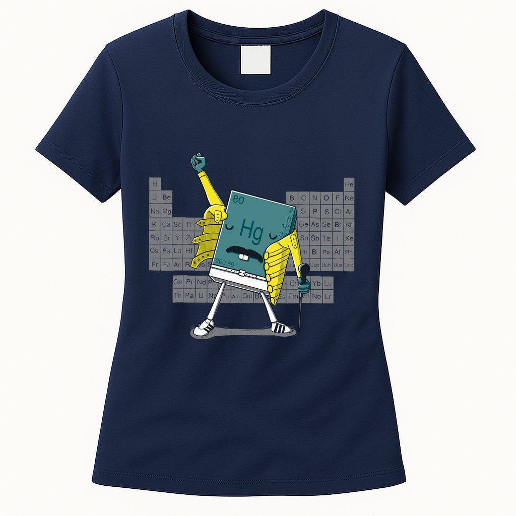 Science Chemistry Mercury Rock Meme Queen Lol Parody Freddie Womens T-Shirt
