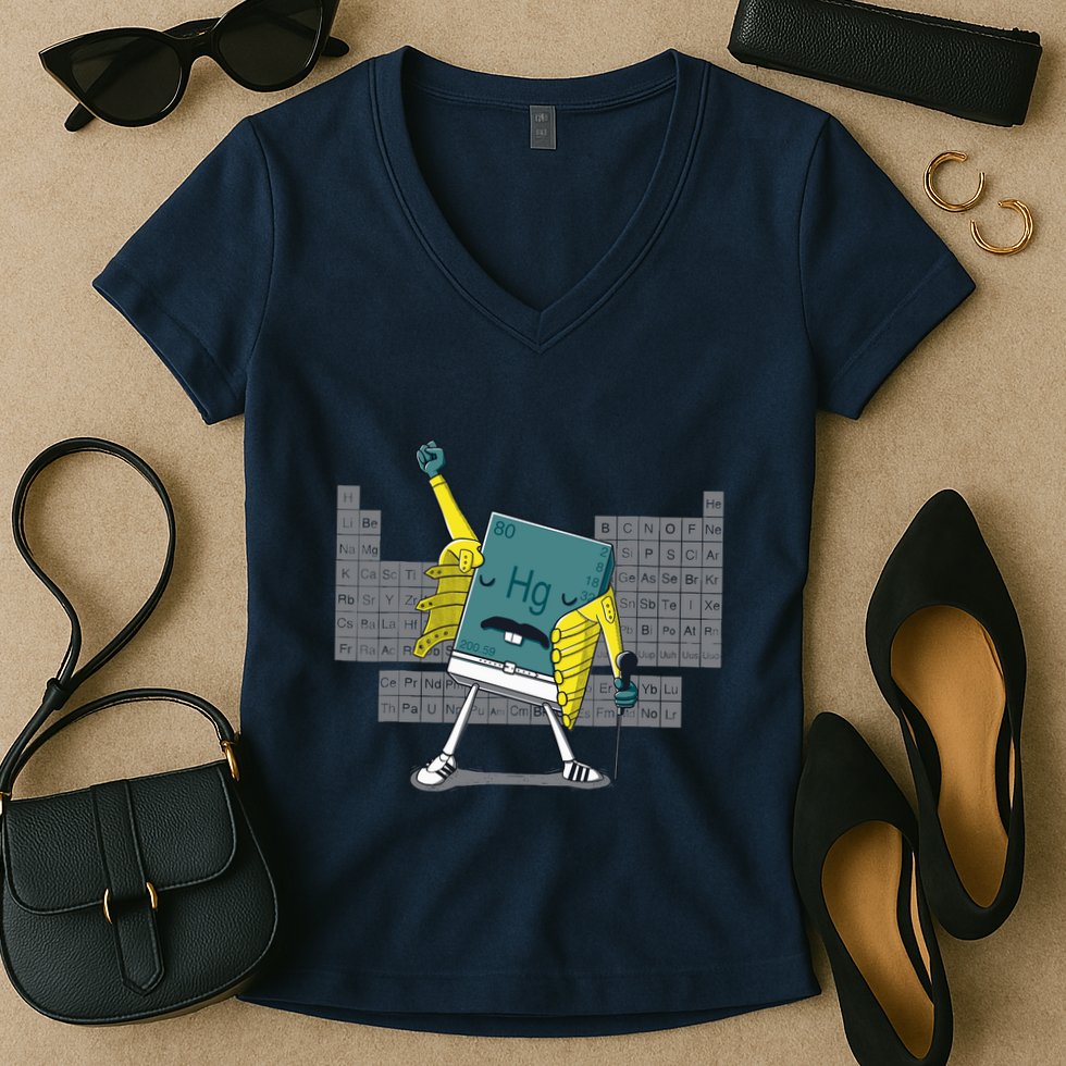Science Chemistry Mercury Rock Meme Queen Lol Parody Freddie Women's V-Neck T-Shirt