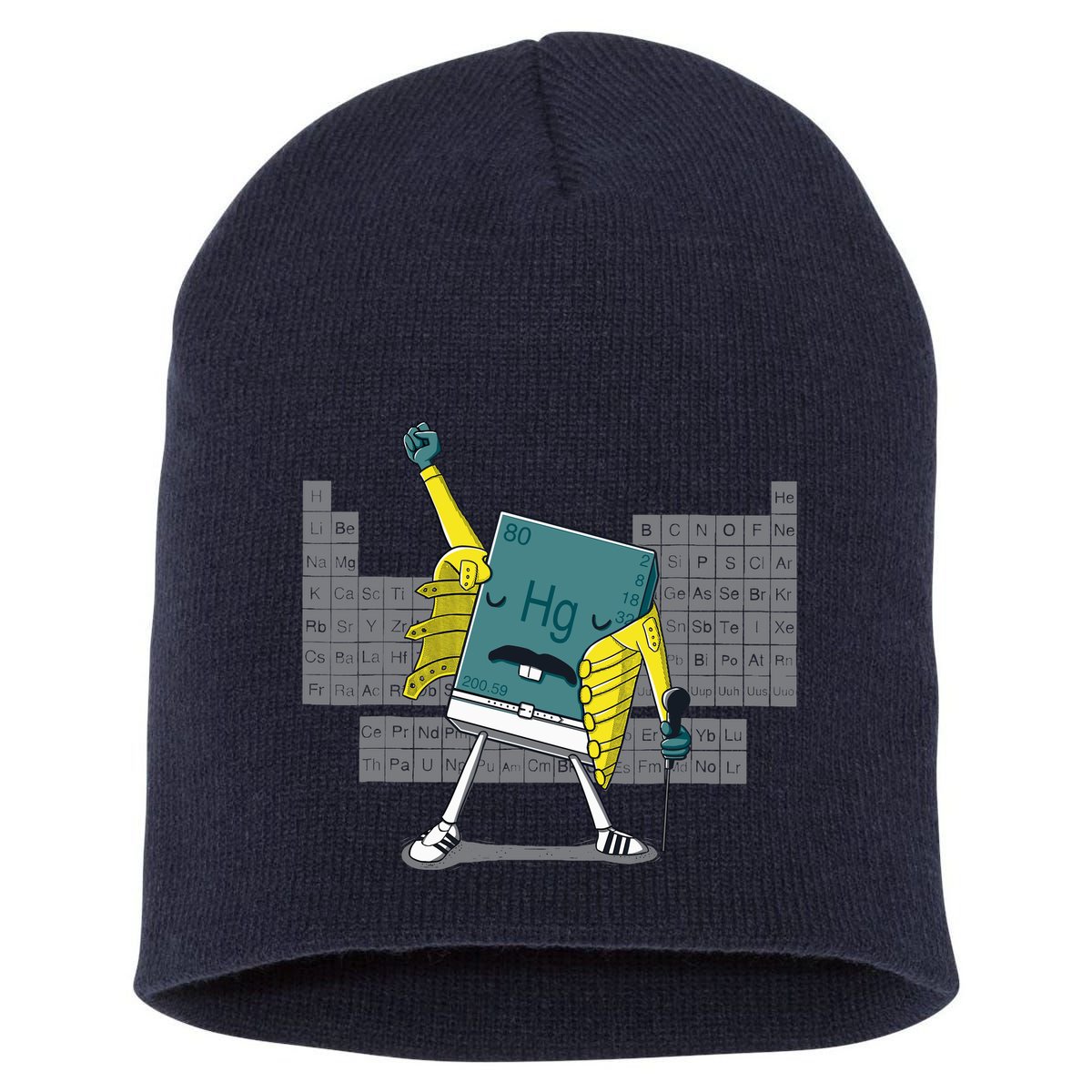 Science Chemistry Mercury Rock Meme Queen Lol Parody Freddie Short Acrylic Beanie