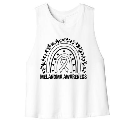 Skin Cancer Melanoma Awareness Melanoma Gift Women's Racerback Cropped Tank