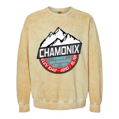 Ski Chamonix Mont Blanc France Skiing Paradise Colorblast Crewneck Sweatshirt