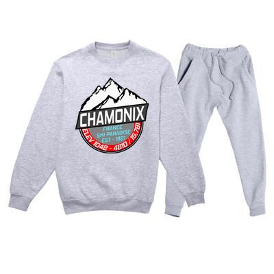 Ski Chamonix Mont Blanc France Skiing Paradise Premium Crewneck Sweatsuit Set