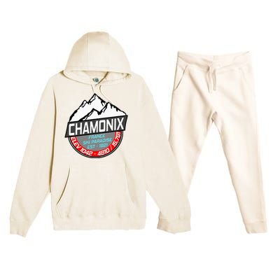 Ski Chamonix Mont Blanc France Skiing Paradise Premium Hooded Sweatsuit Set