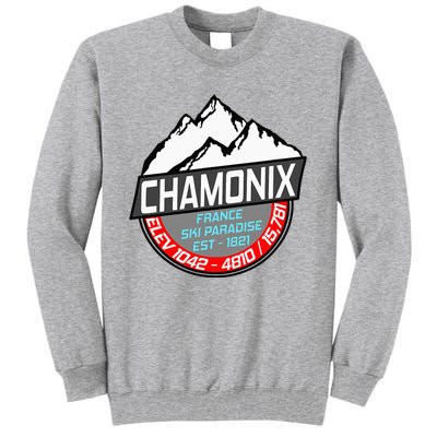 Ski Chamonix Mont Blanc France Skiing Paradise Tall Sweatshirt