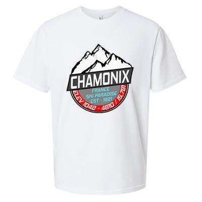 Ski Chamonix Mont Blanc France Skiing Paradise Sueded Cloud Jersey T-Shirt