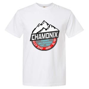 Ski Chamonix Mont Blanc France Skiing Paradise Garment-Dyed Heavyweight T-Shirt