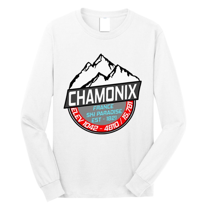 Ski Chamonix Mont Blanc France Skiing Paradise Long Sleeve Shirt