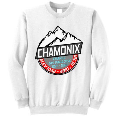 Ski Chamonix Mont Blanc France Skiing Paradise Sweatshirt