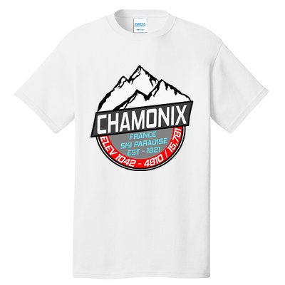 Ski Chamonix Mont Blanc France Skiing Paradise Tall T-Shirt