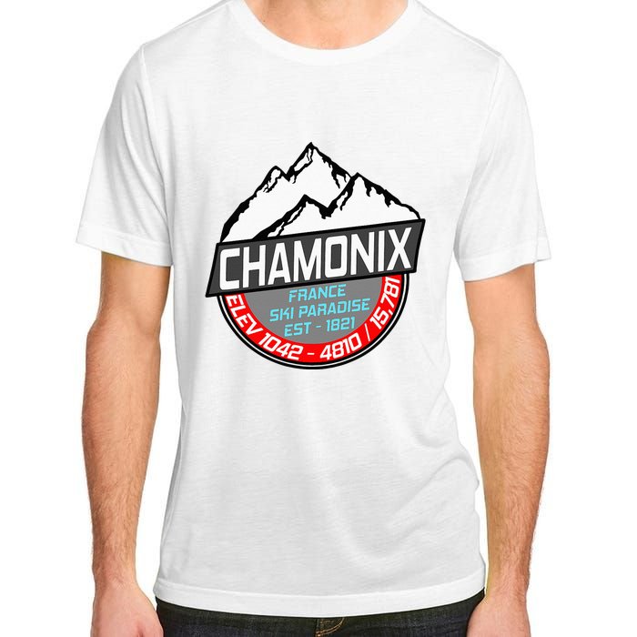 Ski Chamonix Mont Blanc France Skiing Paradise Adult ChromaSoft Performance T-Shirt