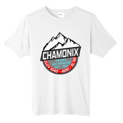 Ski Chamonix Mont Blanc France Skiing Paradise Tall Fusion ChromaSoft Performance T-Shirt