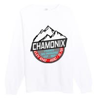 Ski Chamonix Mont Blanc France Skiing Paradise Premium Crewneck Sweatshirt