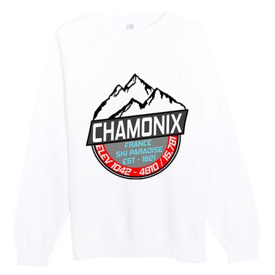 Ski Chamonix Mont Blanc France Skiing Paradise Premium Crewneck Sweatshirt