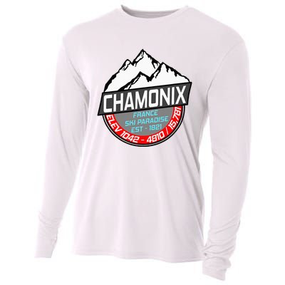 Ski Chamonix Mont Blanc France Skiing Paradise Cooling Performance Long Sleeve Crew