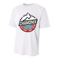 Ski Chamonix Mont Blanc France Skiing Paradise Performance Sprint T-Shirt