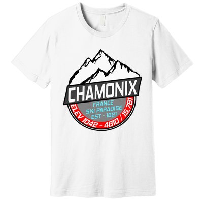 Ski Chamonix Mont Blanc France Skiing Paradise Premium T-Shirt