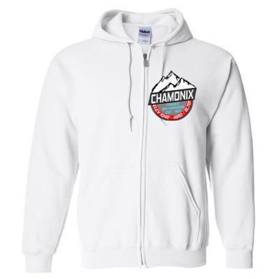 Ski Chamonix Mont Blanc France Skiing Paradise Full Zip Hoodie