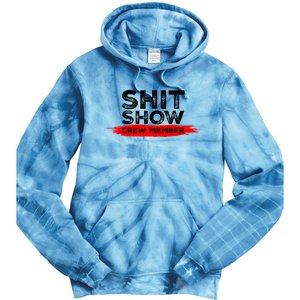 Show Crew Member Funny Text Red Black Tie Dye Hoodie