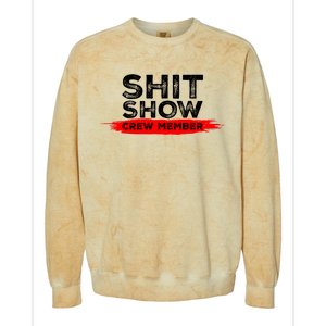 Show Crew Member Funny Text Red Black Colorblast Crewneck Sweatshirt