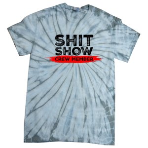 Show Crew Member Funny Text Red Black Tie-Dye T-Shirt