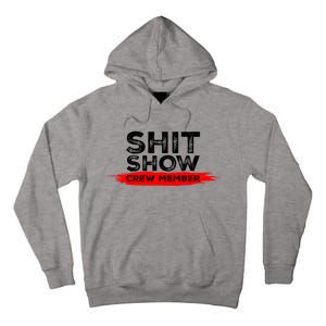 Show Crew Member Funny Text Red Black Tall Hoodie