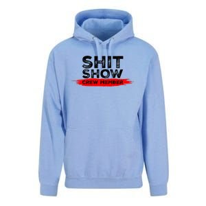 Show Crew Member Funny Text Red Black Unisex Surf Hoodie