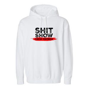 Show Crew Member Funny Text Red Black Garment-Dyed Fleece Hoodie