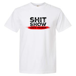 Show Crew Member Funny Text Red Black Garment-Dyed Heavyweight T-Shirt