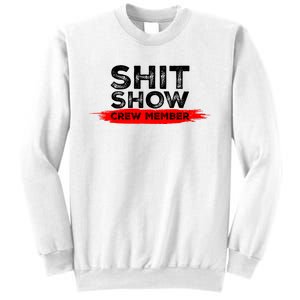 Show Crew Member Funny Text Red Black Sweatshirt