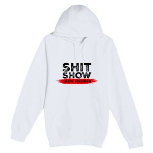 Show Crew Member Funny Text Red Black Premium Pullover Hoodie