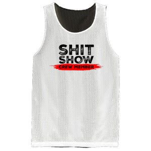 Show Crew Member Funny Text Red Black Mesh Reversible Basketball Jersey Tank