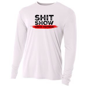 Show Crew Member Funny Text Red Black Cooling Performance Long Sleeve Crew