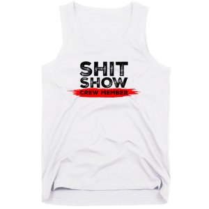 Show Crew Member Funny Text Red Black Tank Top