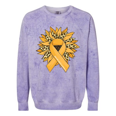 Sarcoma Cancer Meaningful Gift Sunflower Sarcoma Cancer Awareness Gift Colorblast Crewneck Sweatshirt