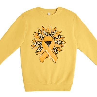 Sarcoma Cancer Meaningful Gift Sunflower Sarcoma Cancer Awareness Gift Premium Crewneck Sweatshirt