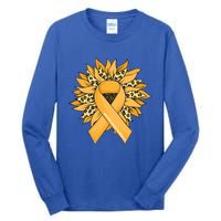 Sarcoma Cancer Meaningful Gift Sunflower Sarcoma Cancer Awareness Gift Tall Long Sleeve T-Shirt