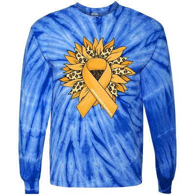 Sarcoma Cancer Meaningful Gift Sunflower Sarcoma Cancer Awareness Gift Tie-Dye Long Sleeve Shirt